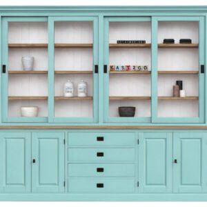 Buffetkast Kiki 240 cm Pastelturquoise-Zuiver wit-Eiken