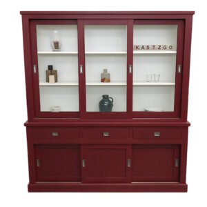 Buffetkast Melbourne 200 cm Wijnrood-Zuiver wit